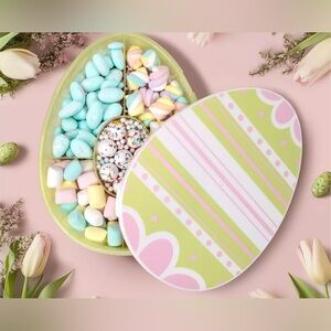 NWT COOK WITH COLOR Easter Egg Snack box. Pink & Lime Storage Container.